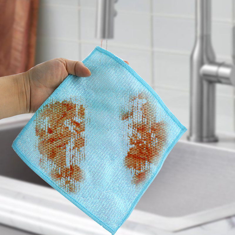 Tørr og våt sølvfiberklut Farget silkebambusfiberskureduk