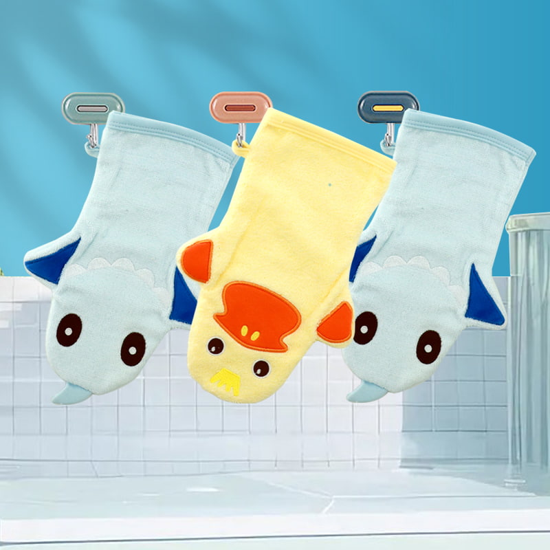 Håndkle hengende fortykket dukke Absorberende Hurtigtørkende Ikke-fellende lite firkantet håndkle Barnehåndkle tegneserie Myk